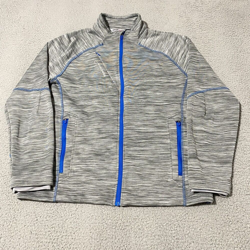 Worldwide Express Jacket Mens Large Gray Fleece Full Zip Logo Employee Office